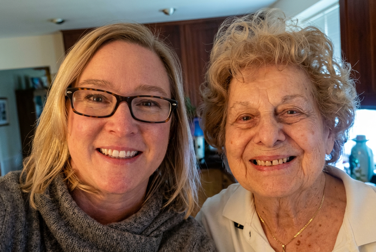 Volunteer with senior client